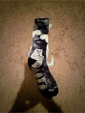 Ripndip Black & White Lord Nermal Tie-Dye Cat Socks